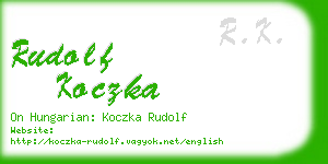 rudolf koczka business card